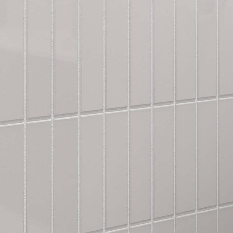 2in.x8in. Glass Subway Tile, Misty Gray Gloss