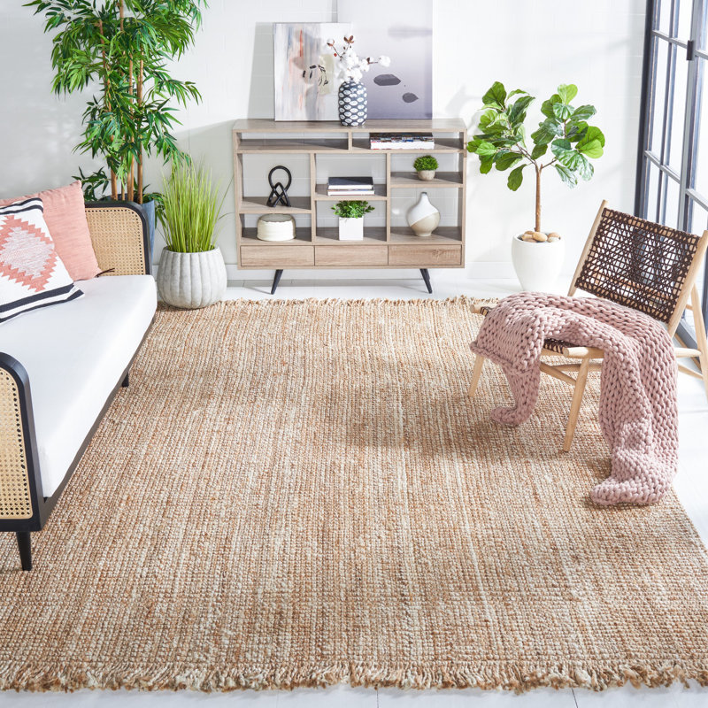 Rhiann Natural Fiber Hand Woven Jute Rug, Rectangle 8' x 10'