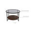 Akilia Floor Shelf Coffee Table with Storage and Glass Top