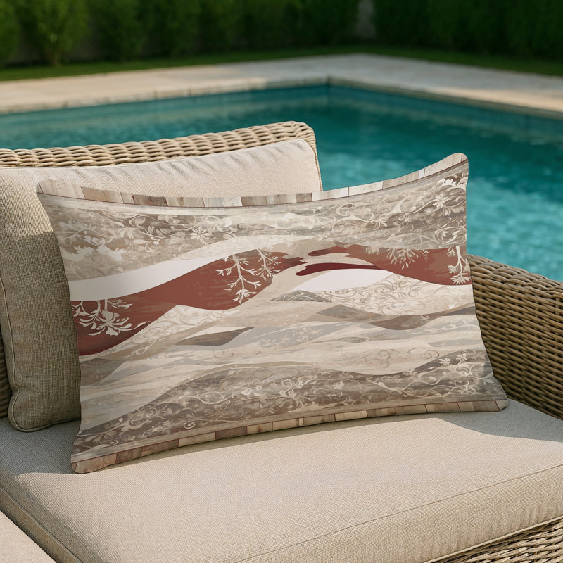 Shadowed Bloom Indoor And Outdoor Throw Pillow, Rectangle 14"H x 20"W