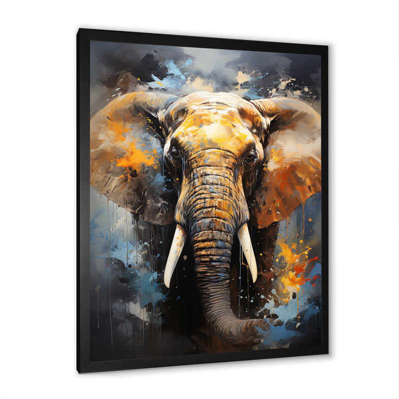 «Elephant Dreams In Colors on», reproduction sur toile, Cadre simple noir, H 20 po x l 12 po x P 1 po
