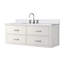 Meuble-lavabo simple blanc 48 po X P 22 po D, dessus en quartz blanc et ensemble de robinet-117825128