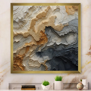 Gold and Beige River Spiral - Print