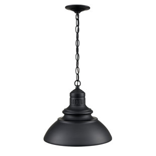 August Grove® Damontay LED Outdoor Hanging Lantern in Powder Coated Black