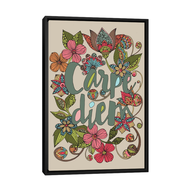 "carpe diem indemnité i" , impression sur toile tendue, H 48 po x l 32 po x P 1,5 po, Toile avec cadre noir