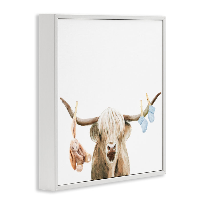 Highland Cow Baby Boy, giclée encadrée, conception par Ali Lynne, H 24 po x l 24 po