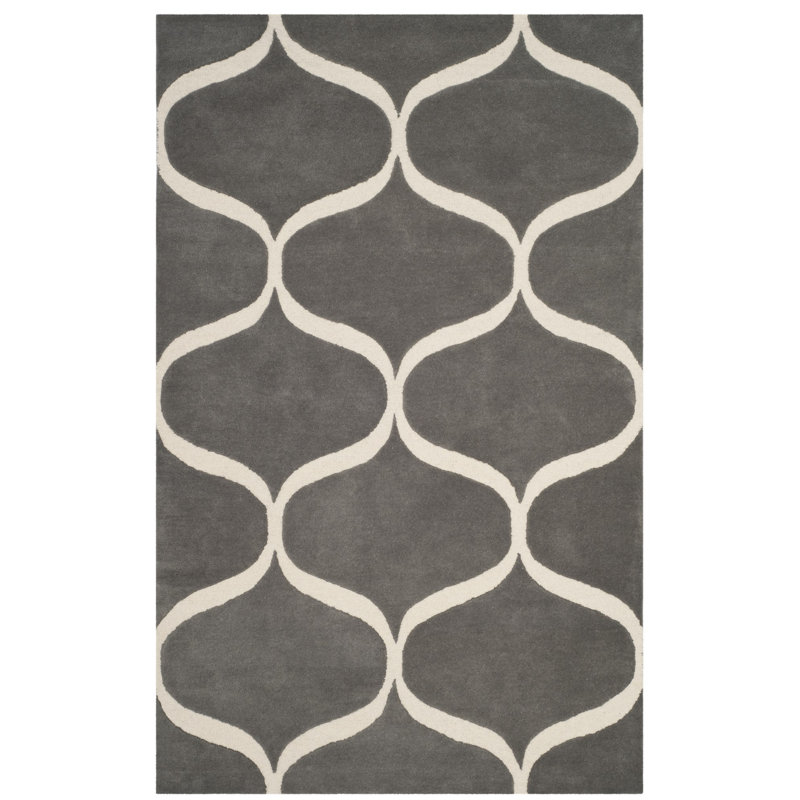 Cannen Hand Tufted Wool Geometric Rug, Rectangle 3' x 5'