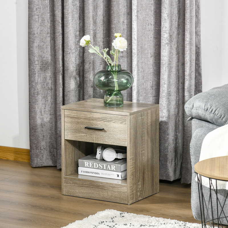 Avicia End Table with Storage, Grey