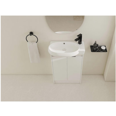 23" Freestanding Bathroom Sink with Basin, Door