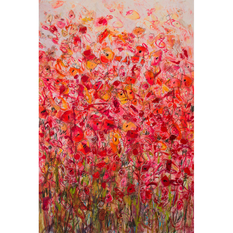 « floral explosion », reproduction d’art sur toile tendue, H 18 po x l 12 po x P 1,5 po