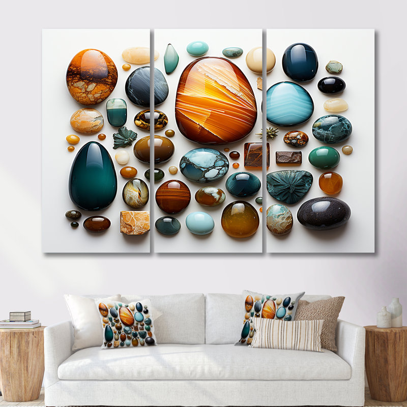 Ensemble de salon Crichlow - Spiritual Stone Wall Art, Toile tendue, H 40 po x l 60 po x P 1 po