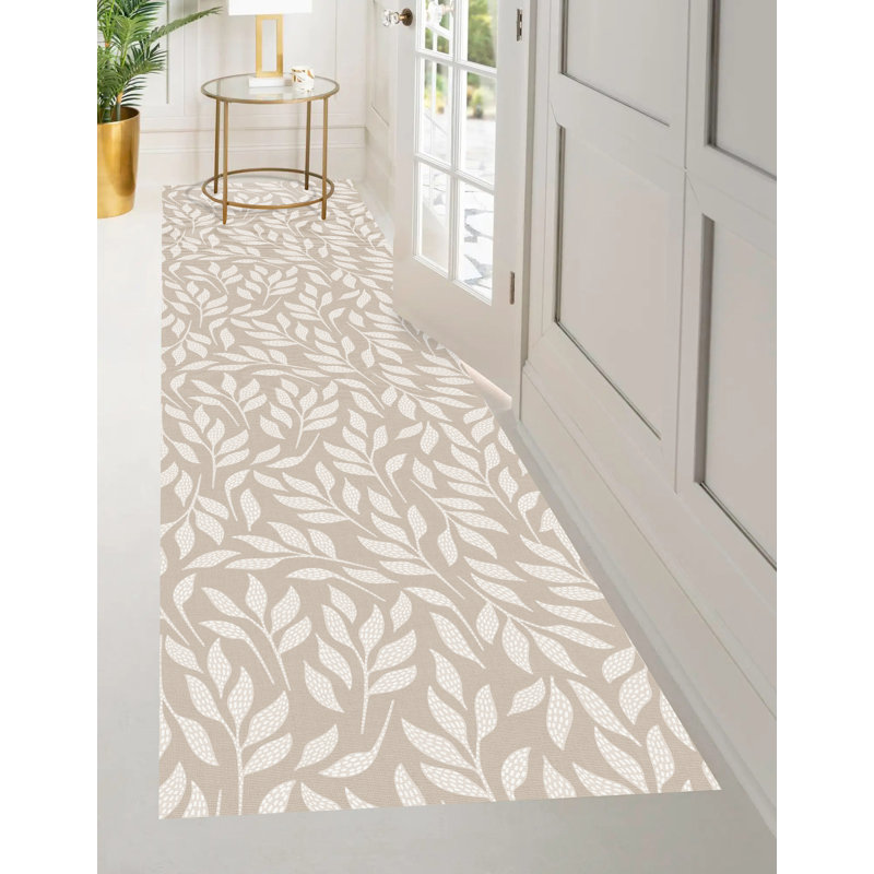 Burien Vinyl Machine Printed Area Rug, Rectangle 2'7.5" x 9'10.1"