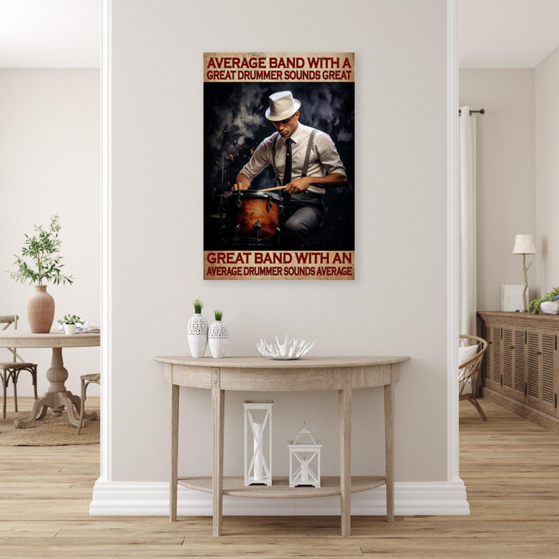 Machenzie Great Drummer Sounds Great - 1 pièce, reproduction d'art graphique sur toile tendue, L 16 po x H 20 po x P 1,25 po