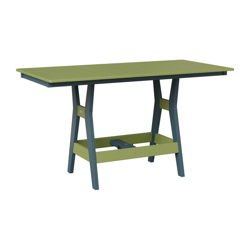 Berlin Gardens Harbour 66″ Rectangular Counter Height Table, Kiwi Green, 35.5" H x 66" W x 33" D, Slate