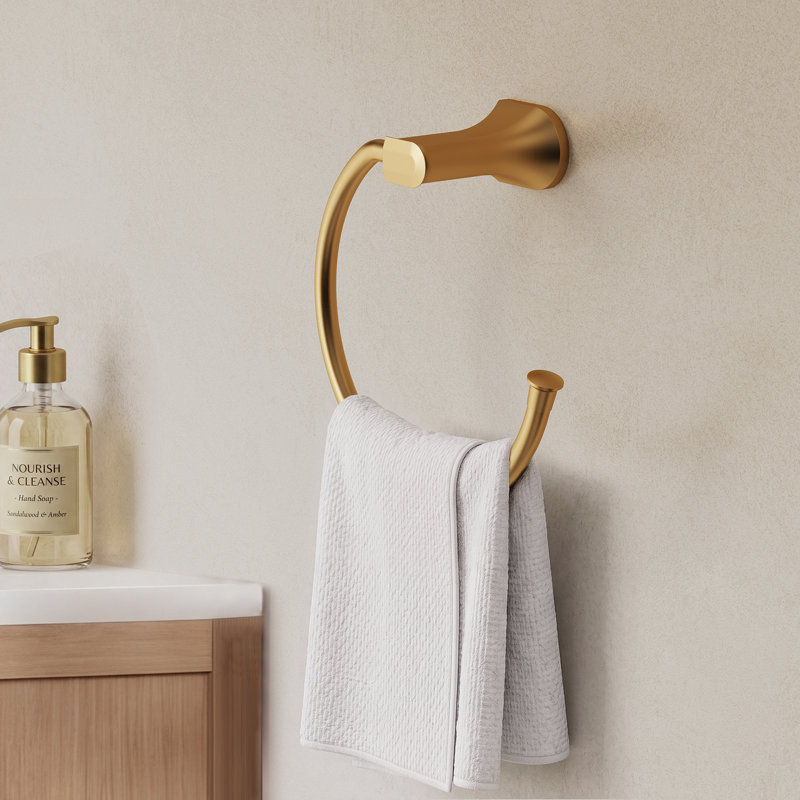 Anneau à serviettes mural en acier inoxydable, Brushed Gold
