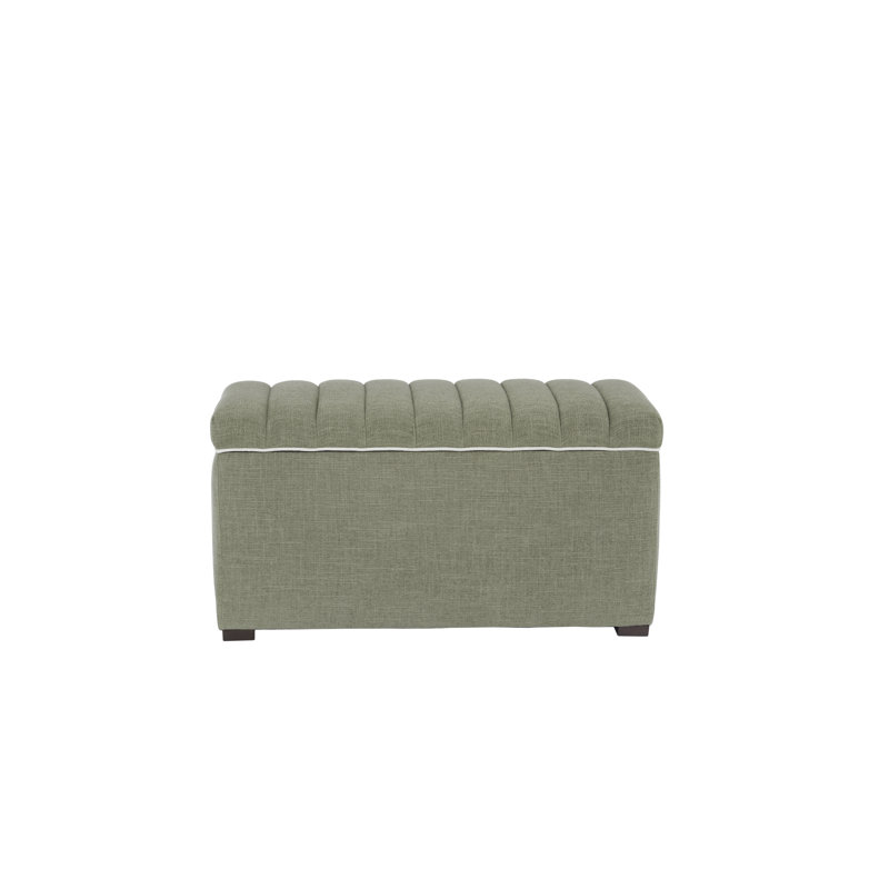 Angela Channel Tufted Storage Bench, Moss