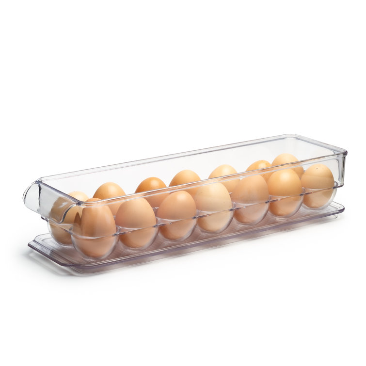 Lexi Home 14.5 in. Egg Holder Acrylic Food Storage Container Kitchen Organizer