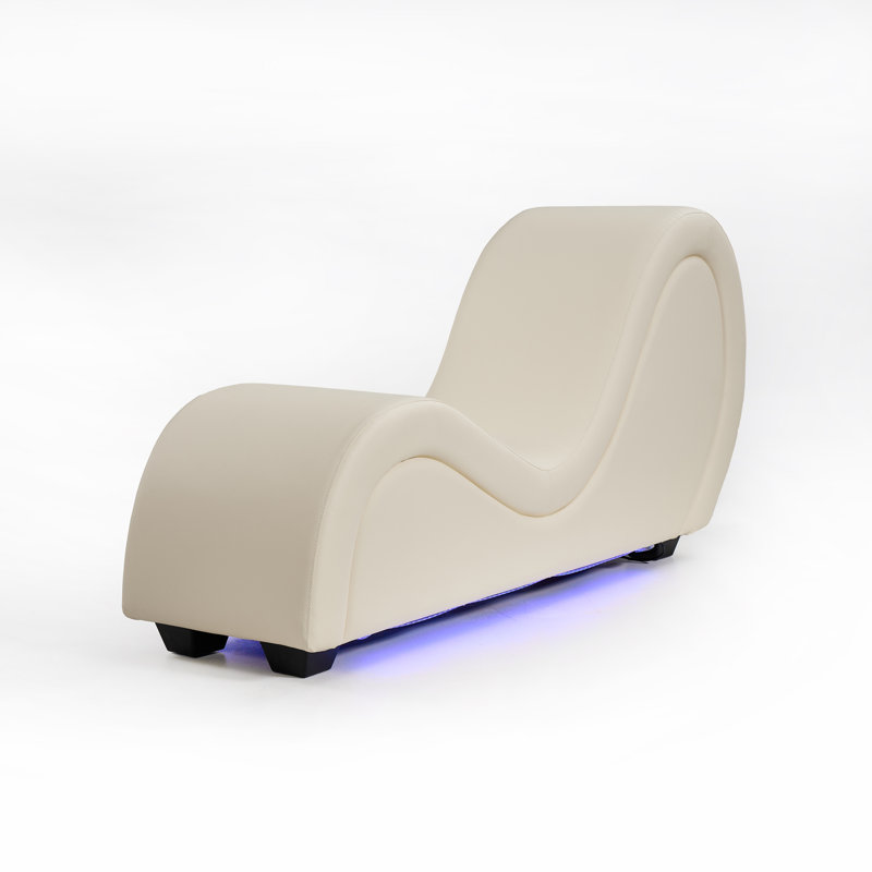 Faux Leather Chaise Lounge, White