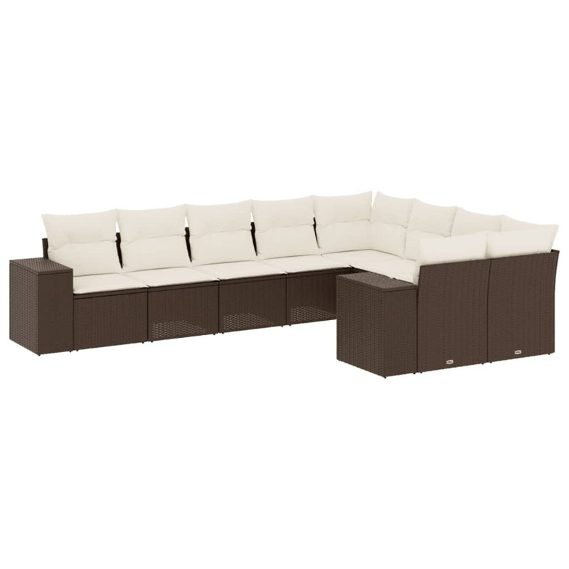 Ensemble de canapé de jardin Vidaxl brun, blanc crème