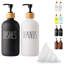 Ensemble de 2 distributeurs de savon en verre, distributeurs de savon à main et à vaisselle pour évier de cuisine, ensemble de distributeur de savon de cuisine convenant aux décorations de cuisine en noir et blanc