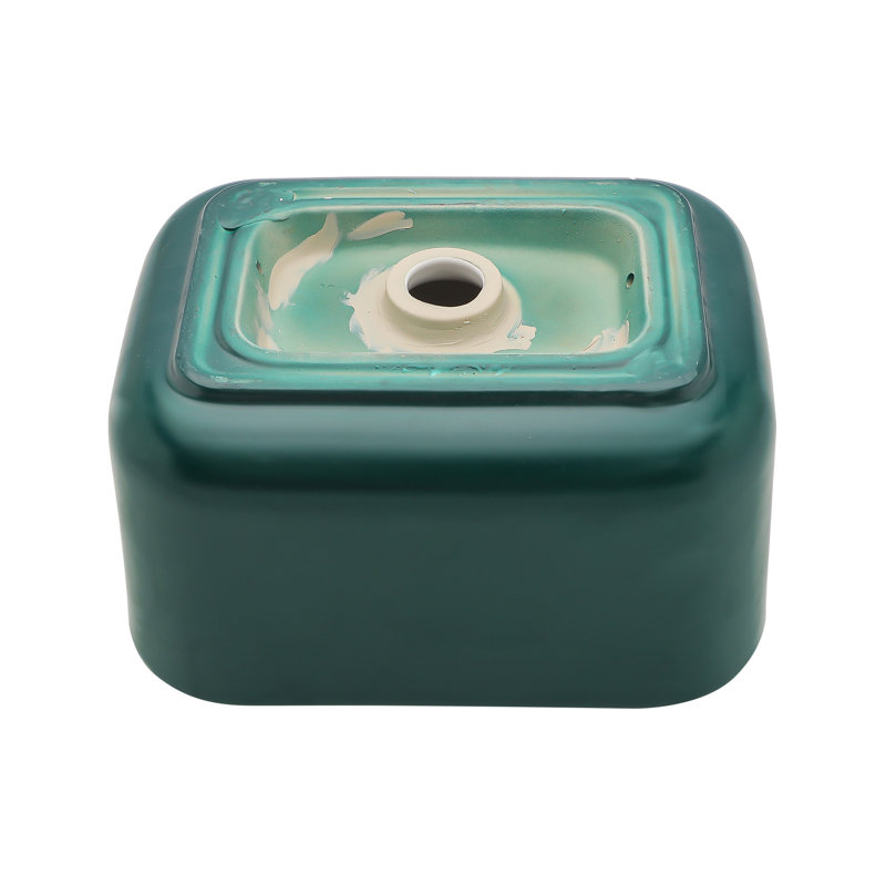 Lavabo vasque de salle de bain carré en céramique 16 x 12 - Teinture, faible absorption d'eau, lisse, sortie de drain de 1,75 po, méthode d'installation sur le comptoir