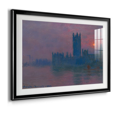 Houses of Parliament, Sunset-Claude Monet-Framed Print with Mat and glass-1903
