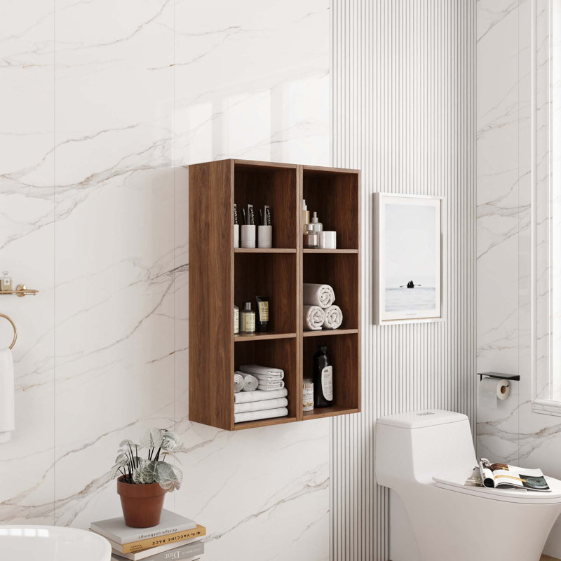 Ensemble de tablettes de rangement murales 12 pouces * 2 pour petite salle de bain, bureau, salle de rangement, Brown Ebony
