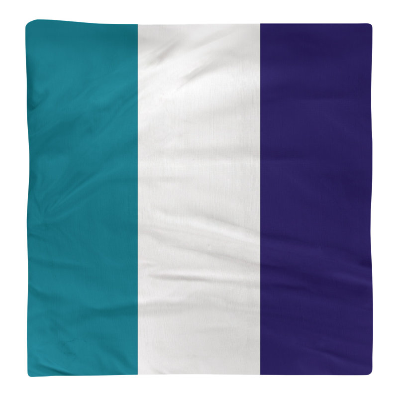 Serviette pour dîner de basket Charlotte, l 22 po x L 22 po, Bleu sarcelle / blanc / mauve foncé, Sergé de coton