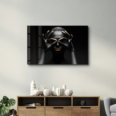 Élégante peinture murale en verre trempé de 13,8 po x 21,7 po | 100% verre trempé, épaisseur: 0,16 pouce | Imprimé UV pour des couleurs éclatantes | Parfait pour la décoration intérieure, le salon et les espaces de bureau