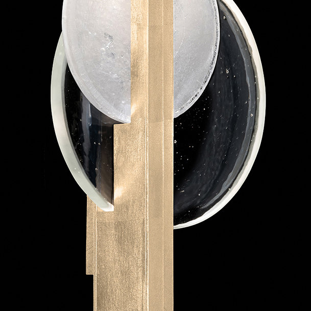 Selene Wrought Iron LED Flush Mounted Sconce, 26" H x 11.5" W x 3.5" D, Soft Gold