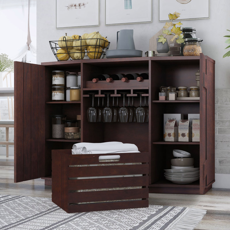 Lexie 47.25'' Bar Cabinet, Vintage Walnut