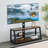 Storage TV Stand, Tempered Glass Height Adjustable Universal Swivel Entertainment Center With Mount TV Stand, Tv Console-1607619057