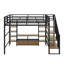 Full Size Metal Loft Bed With Staircase,Table And Shelves-476660252