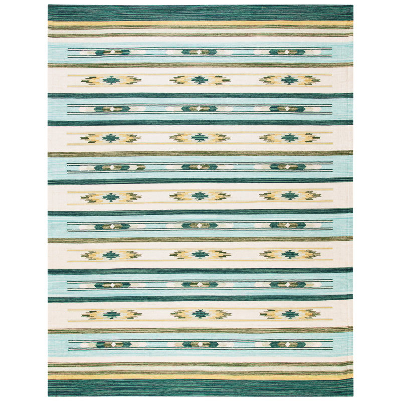 Congo Flatweave Cotton Southwestern Rug, Rectangle 8' x 10'