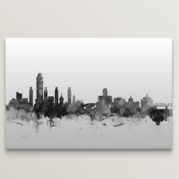 «Albany New York Skyline» par Francy, impression, H 32 po x l 48 po x P 1,5 po, Toile