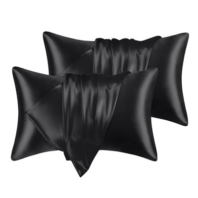 XAKING 2-Pack Satin Pillowcases for Hair and Skin, Silky Soft Cooling Pillow Case with Envelope Closure, Luxury Bedding Essentials, Queen/King Size | Year-Round Use