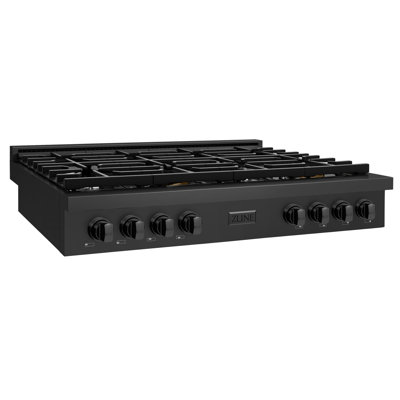 ZLINE 48 in. Paramount Gas Rangetop with 8 Burners in Black Stainless Steel