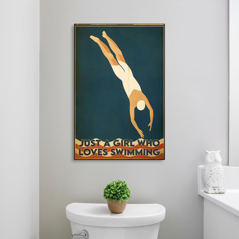 «Just a Girl Who Loves Natation», impression sur toile tendue, L 24 po x H 36 po