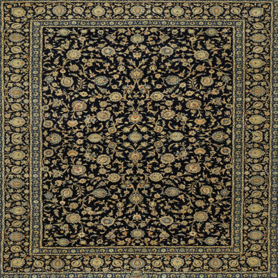 Tapis oriental vert clair / noir / bleu sarcelle Ruqayyah
