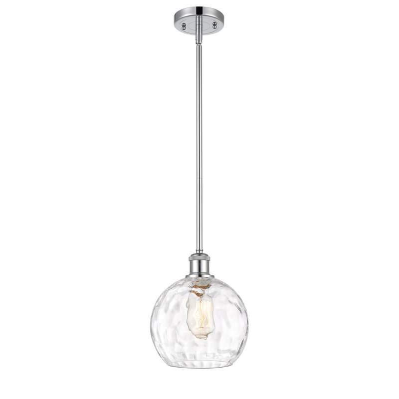 Luminaire suspendu sphérique 1 lumière Cindi, H 10 po x l 8 po x P 8 po, Chrome poli, DEL