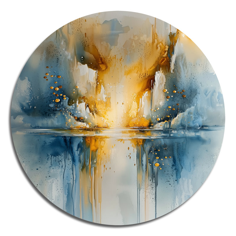 Cylinda - Art mural rond moderne abstrait en métal, H 16 po x l 16 po