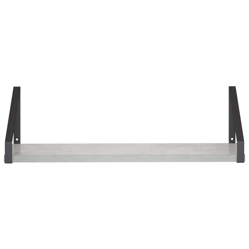 4 -Piece Steel Floating Shelf, 15.5 cm H x 50 cm L x 16 cm D, Concrete Grey