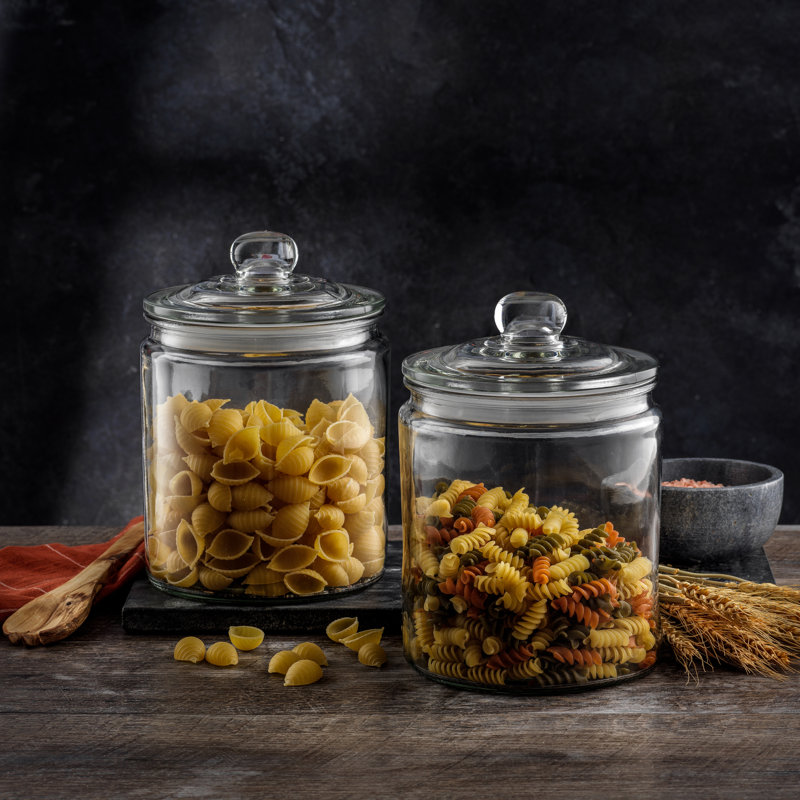 JoyJolt Glass Cookie Jar with Airtight Lid, 67oz.
