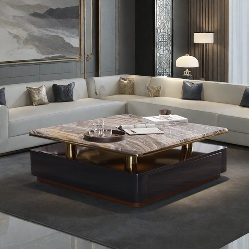 Table basse luxueuse haut de gamme, H 16,53 po x L 35,43 po x l 35,43 po