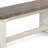 Dean Side Dining Bench, Plank Style Seat, Off White And Brown 48 Inch