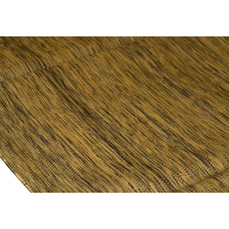 Flatweave Cotton Area Rug in Olive