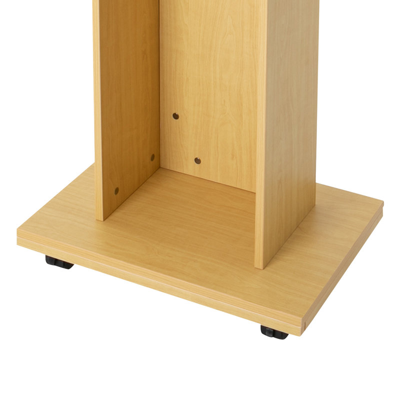 Podium en bois 43,3 po avec roulettes, Bois de chêne