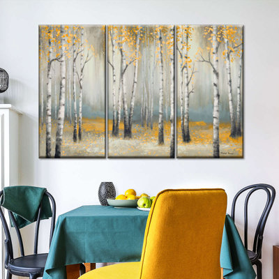 " Golden September Birch " 3 - Pieces