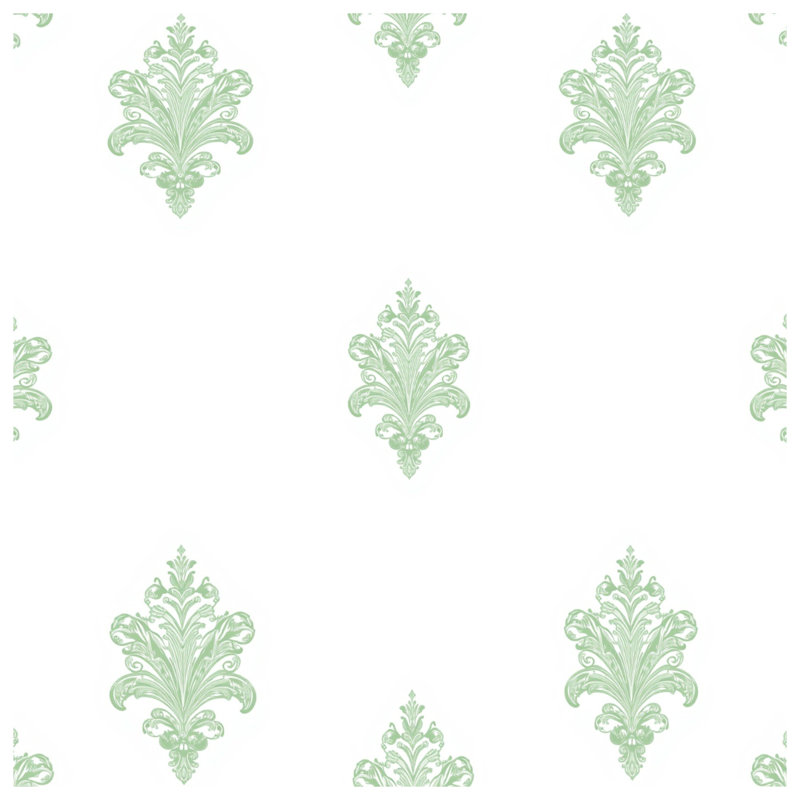 Housses de couette vertes à motif damassé, Queen