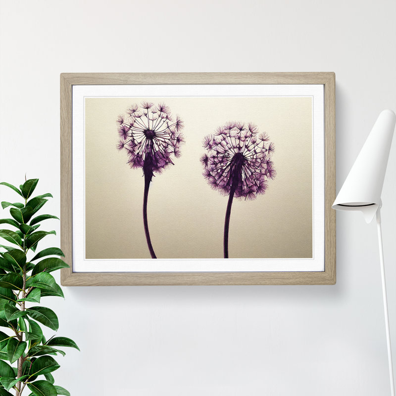 Dandelion Watercolour - Framed Print, 46cm H x 64cm W x 2cm D, Oak
